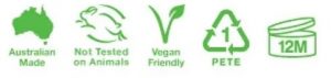 PROUDLY MADE IN AUSTRALIAVEGAN FRIENDLYPETE12 MONTH SHELF LIFE