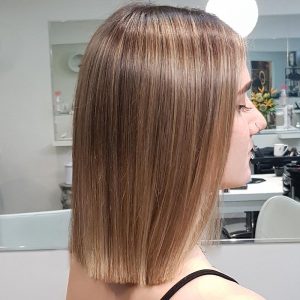 Smooth shiny hair created with H2D hair straightener